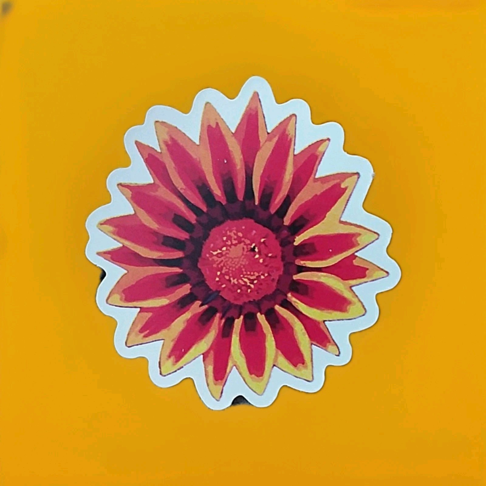 Orange Red And Yellow Flower Sticker