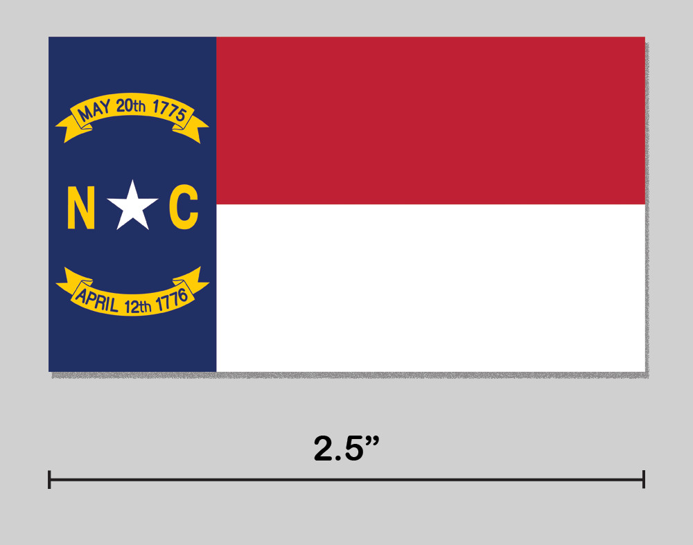 North Carolina Sticker NC State Flag 2.5" Vinyl Decal