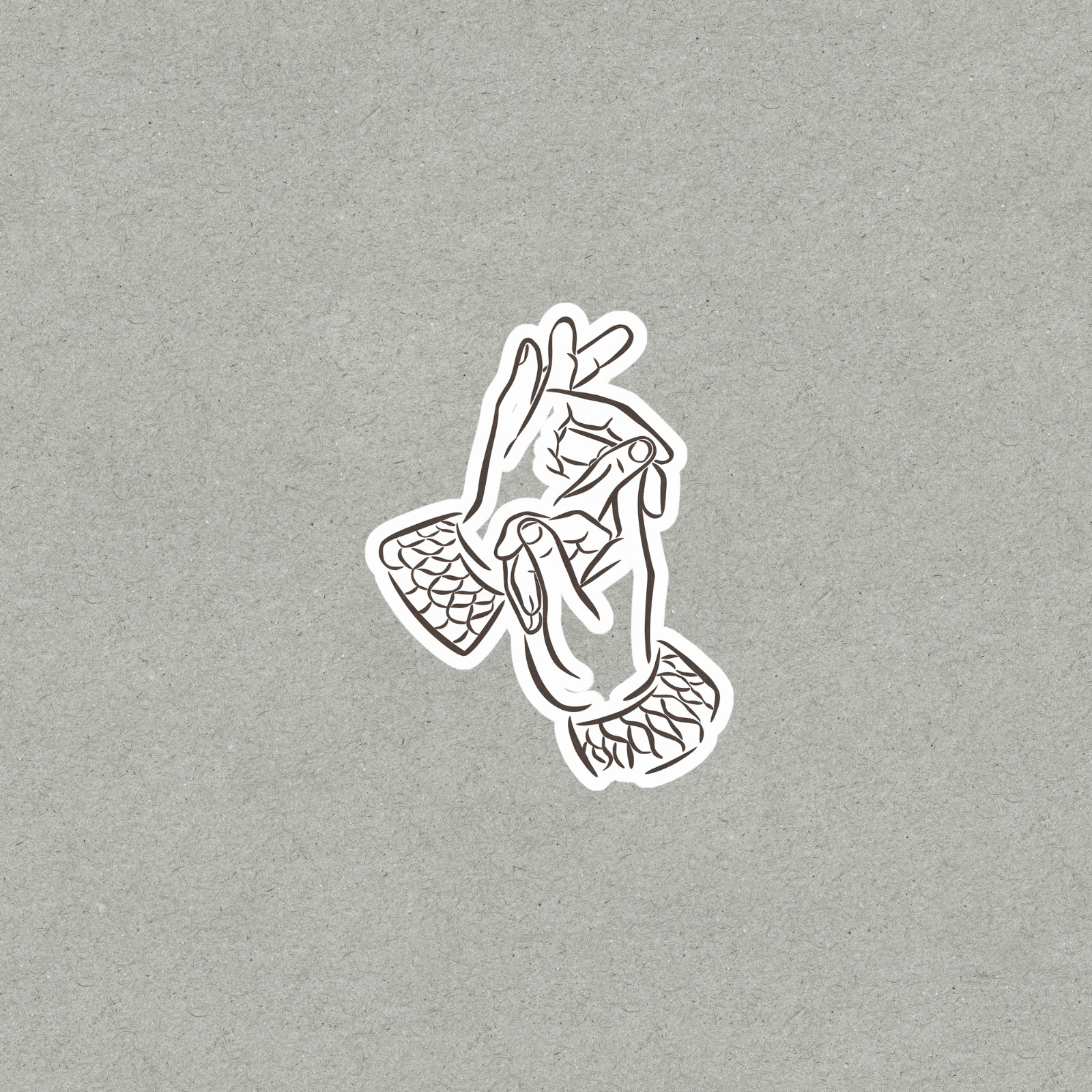 Fishnet Pinky Promise Sticker – Edgy Minimalist Line Art Decal #5725