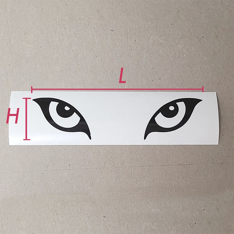 Reflective Wolf Cartoon Eyes Vinyl Decal Sticker for Motorcycle Helmets, Cars