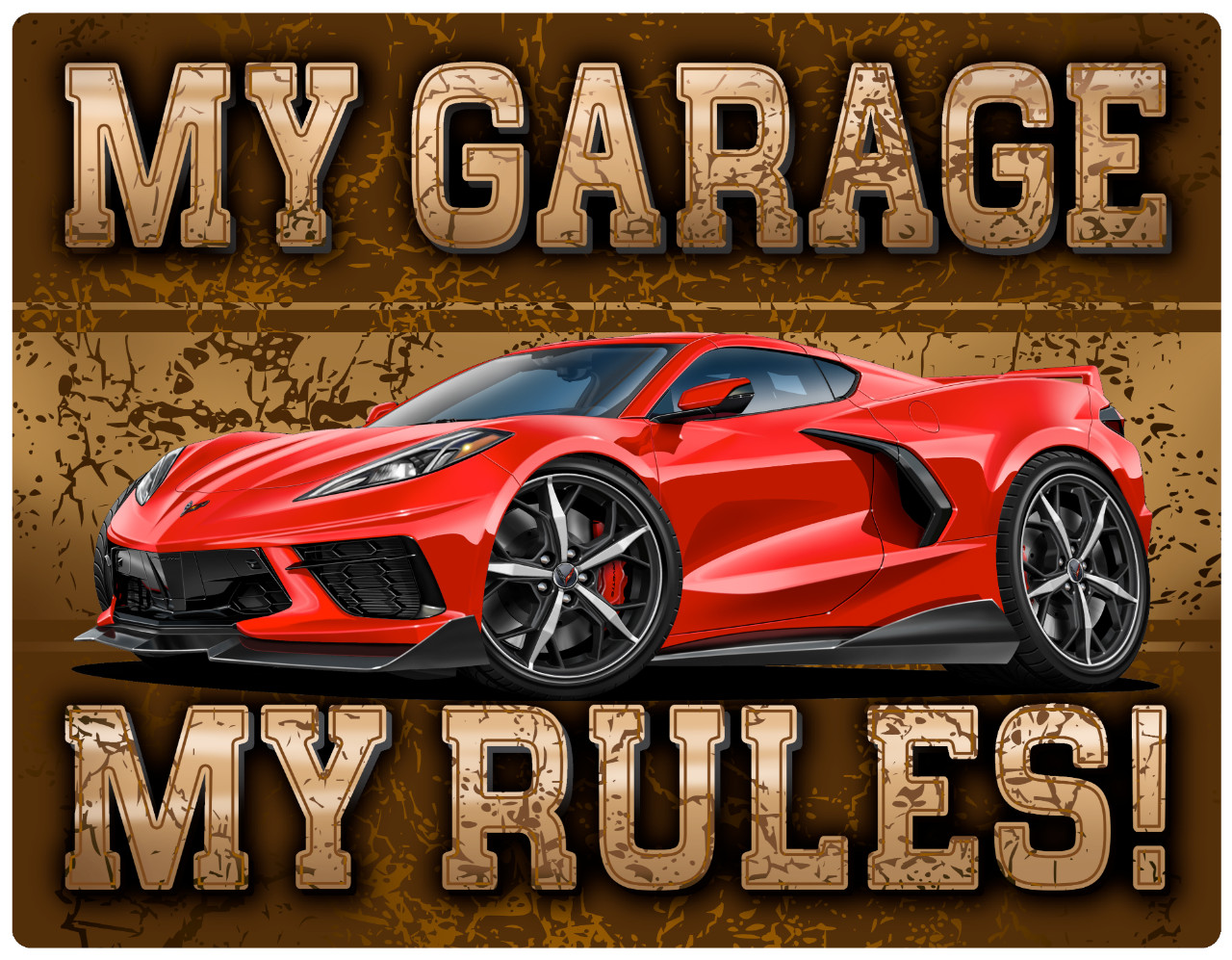 2021 2022 C8 Corvette My Garage My Rules Wall Art Graphic Sticker