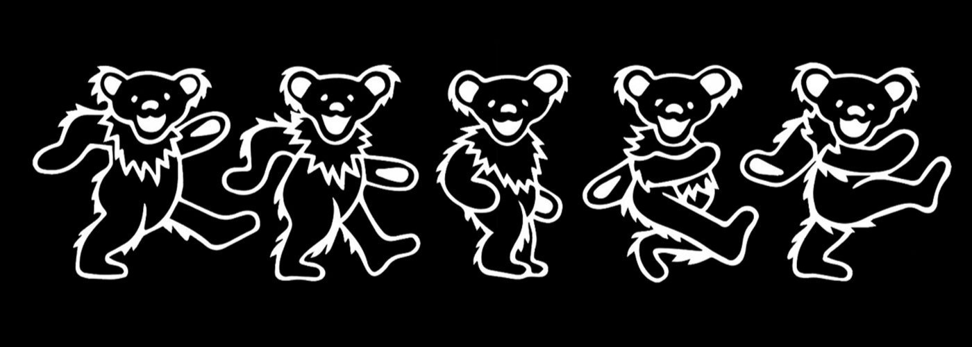 Grateful Dead Dancing Bears 11" Vinyl Decal Vehicles Windows Door Bumper Laptop
