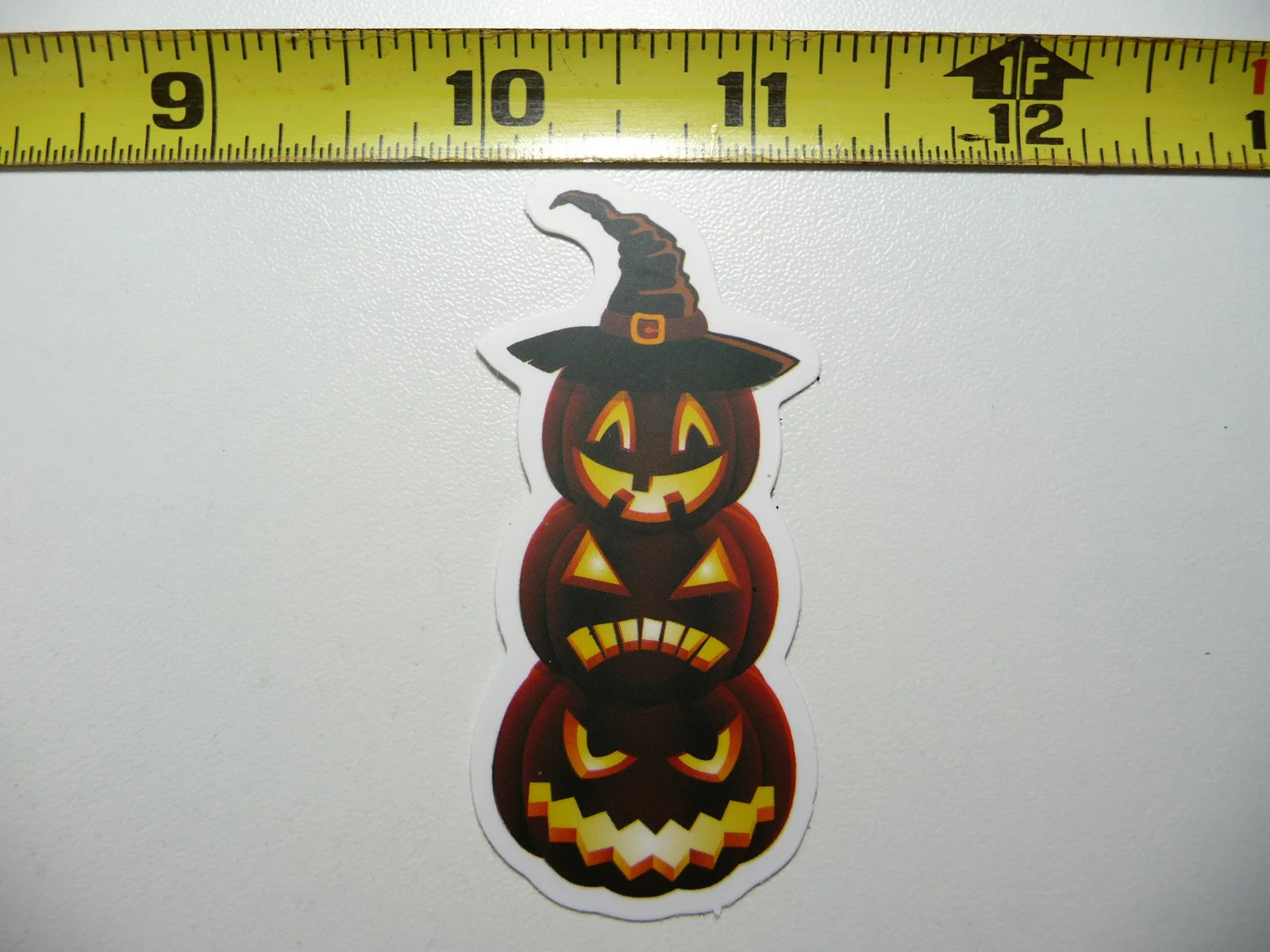 HALLOWEEN STACKED PUMPKINS WITCH HOUSE SMALL STICKER DECAL FALL SEASON