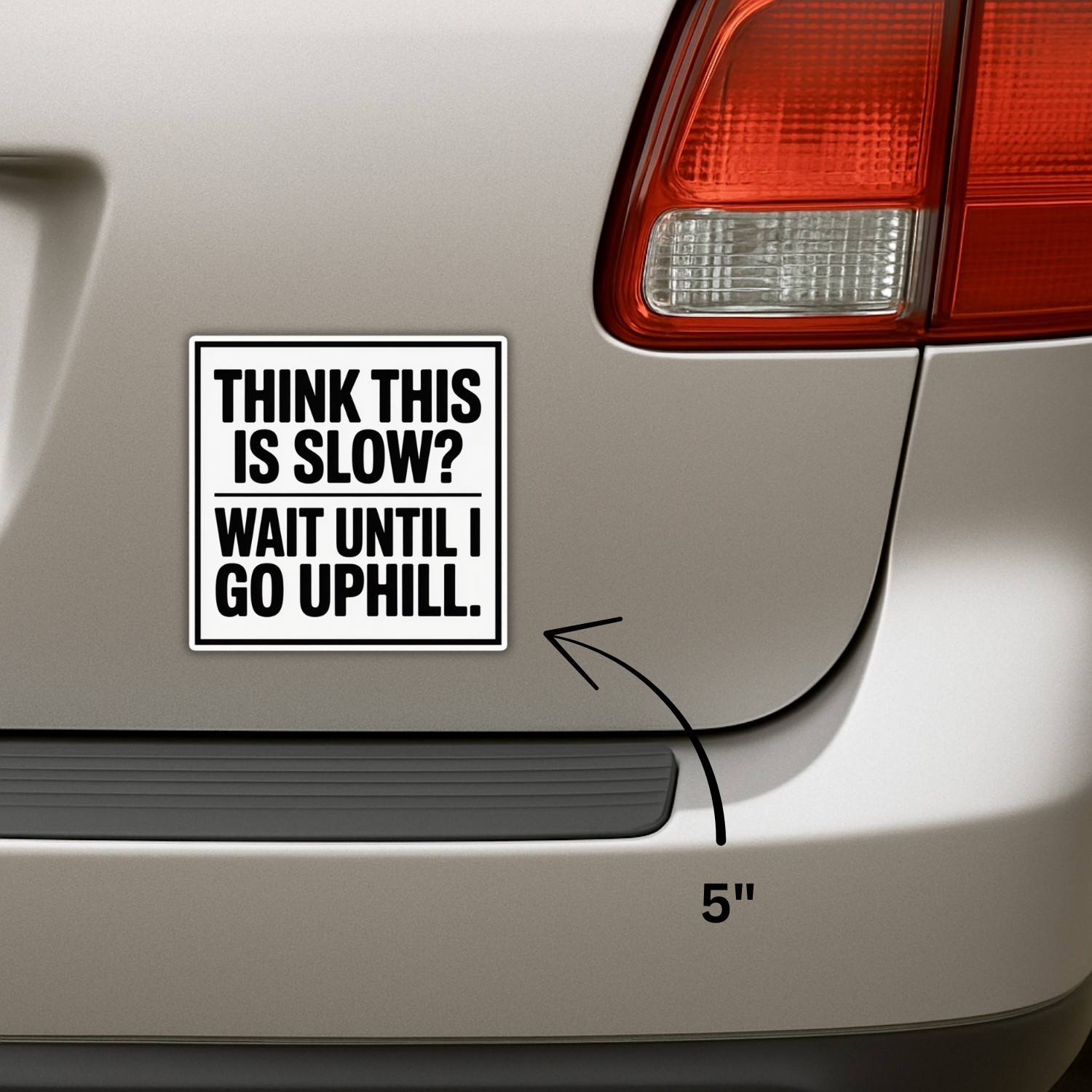 4PCS Funny Driving Humor Stickers Slow Uphill Vinyl Decal Gift Set
