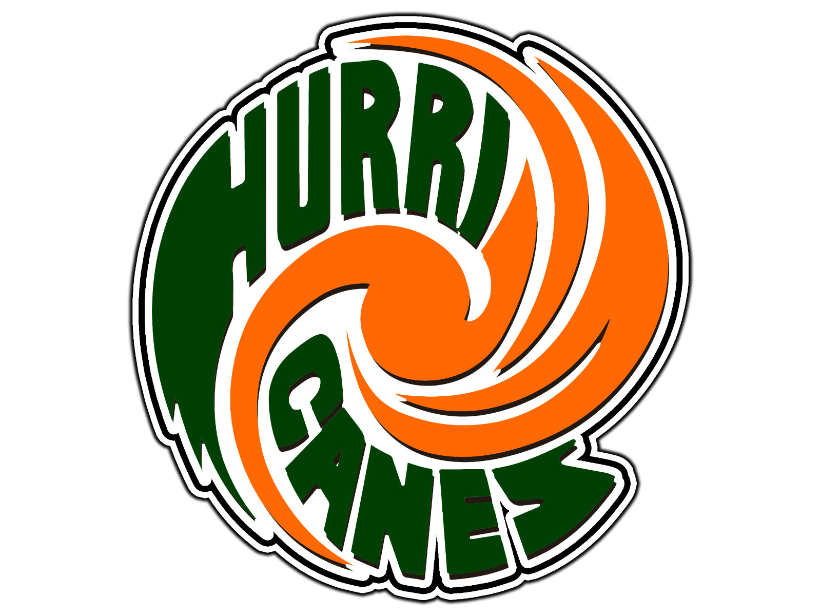 #466 Miami Hurricanes Hurricane Logo Waterproof Vinyl Sticker Decal Die-Cut