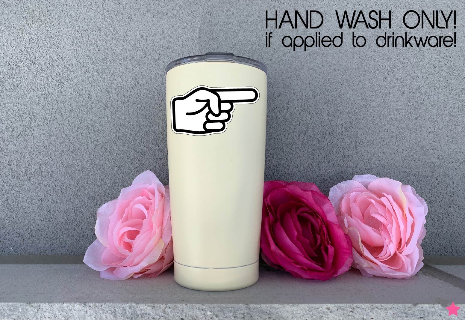 Pointing Hand Decal Sticker Left Right or Both Pointer Finger Marker Here Point