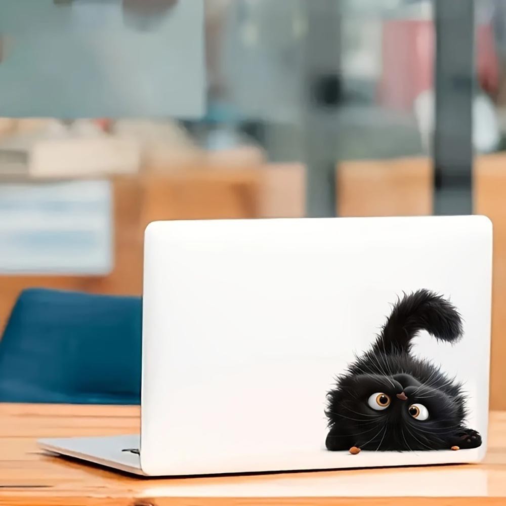 Charming Long-Lasting High-Quality Laptop-Friendly 2-Pack Cute Black Cat Sticker