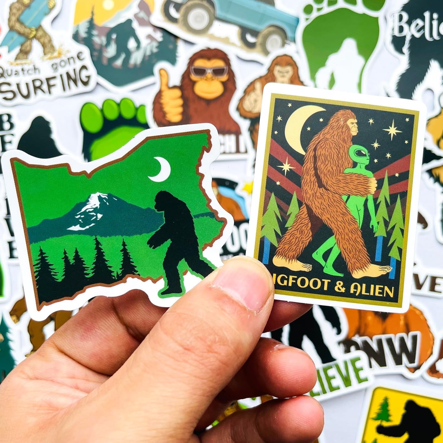 Funny Sasquatch Decals – 50 Bigfoot Quotes Stickers for Laptops & Water Bottles