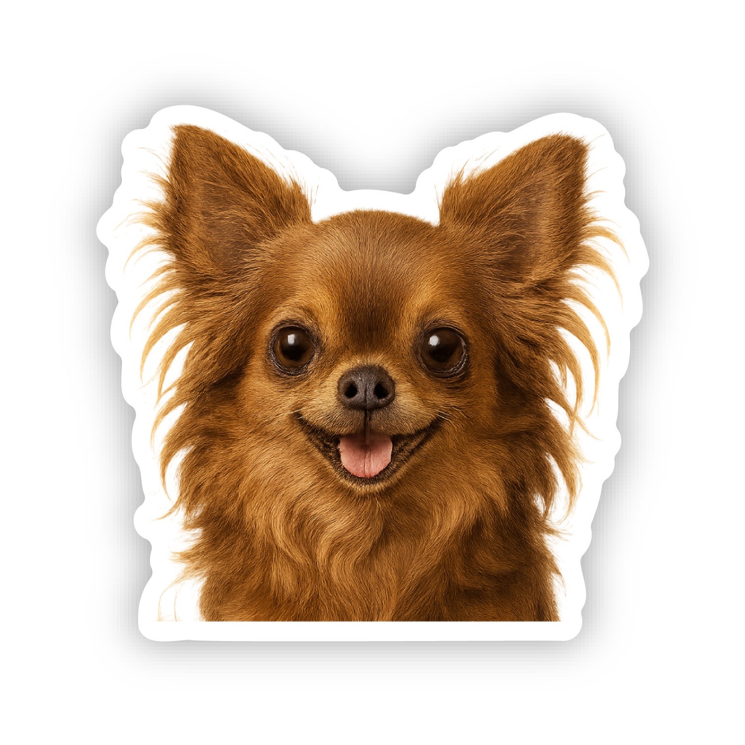 Chihuahua Long Hair Dog Sticker Water Bottle, Laptop, Phone, Dishwasher Safe