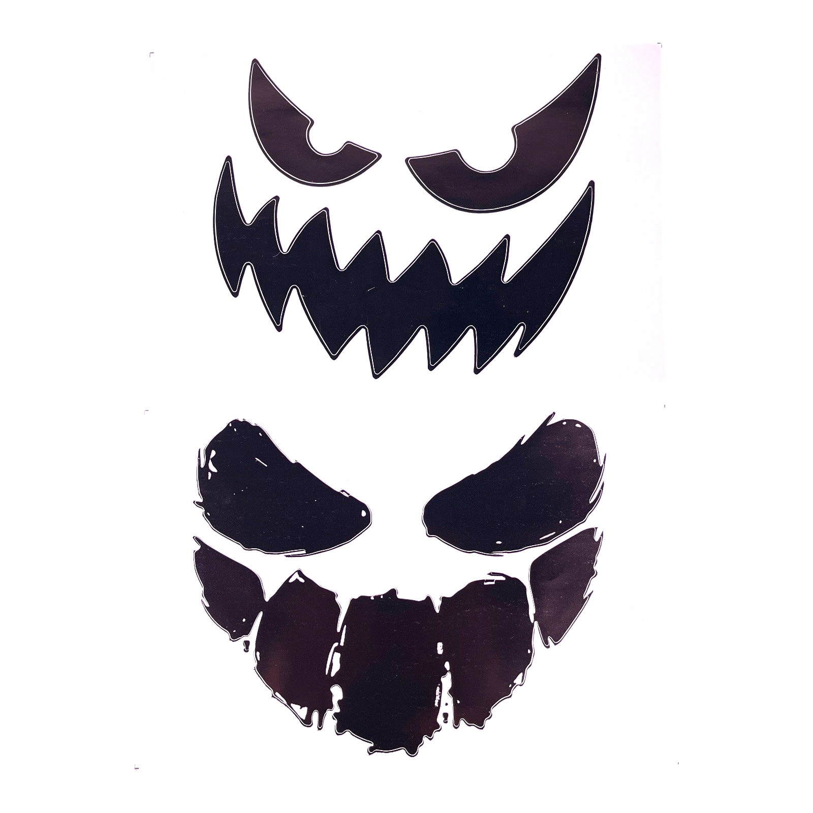 Halloween Pumpkin Faces XL 11.5"x7.5" Stickers Decal Sheet 10 Vinyl Spooky Faces