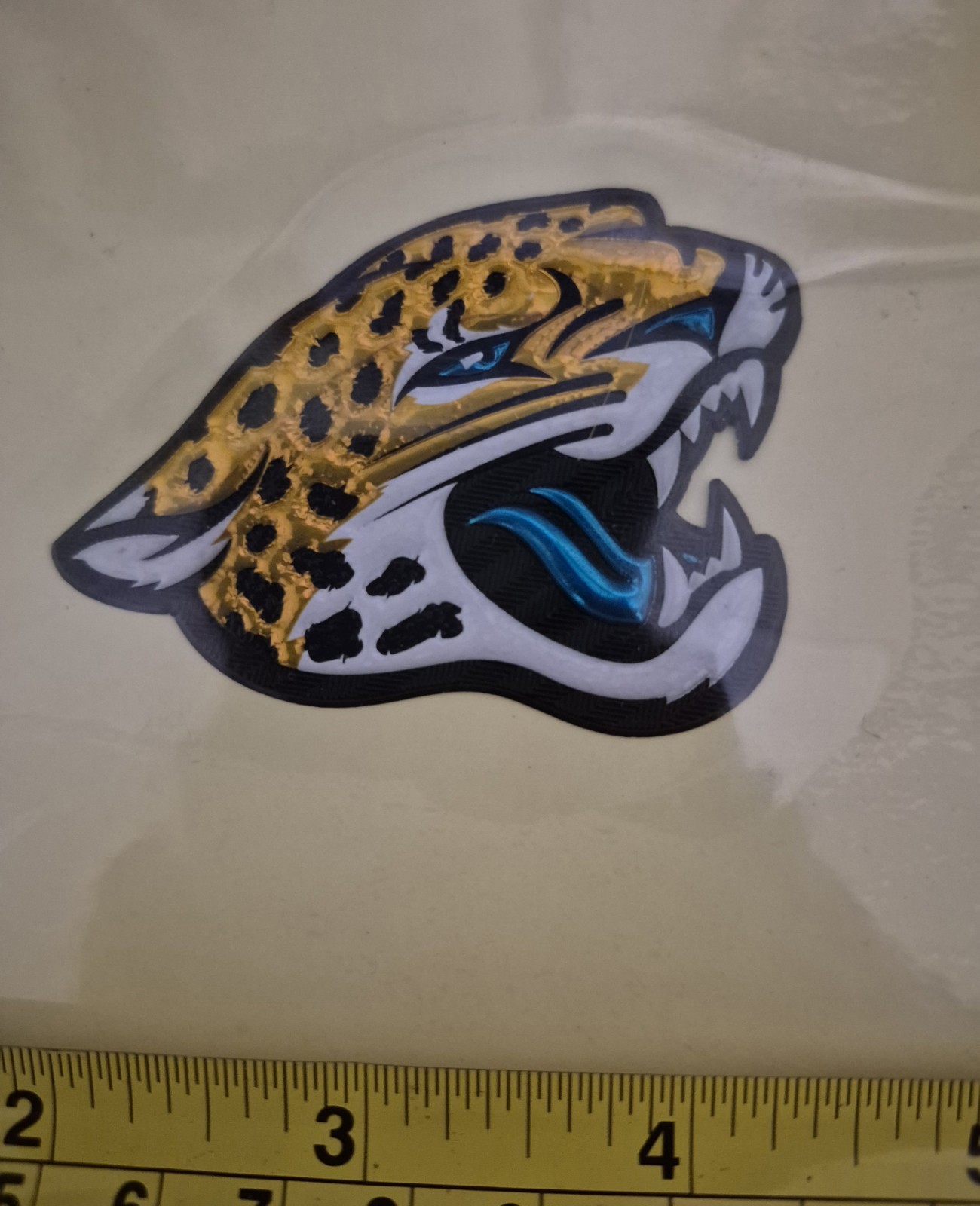 Jacksonville Jaguar Head Vinyl Iron on Decal Yellow Black White Blue