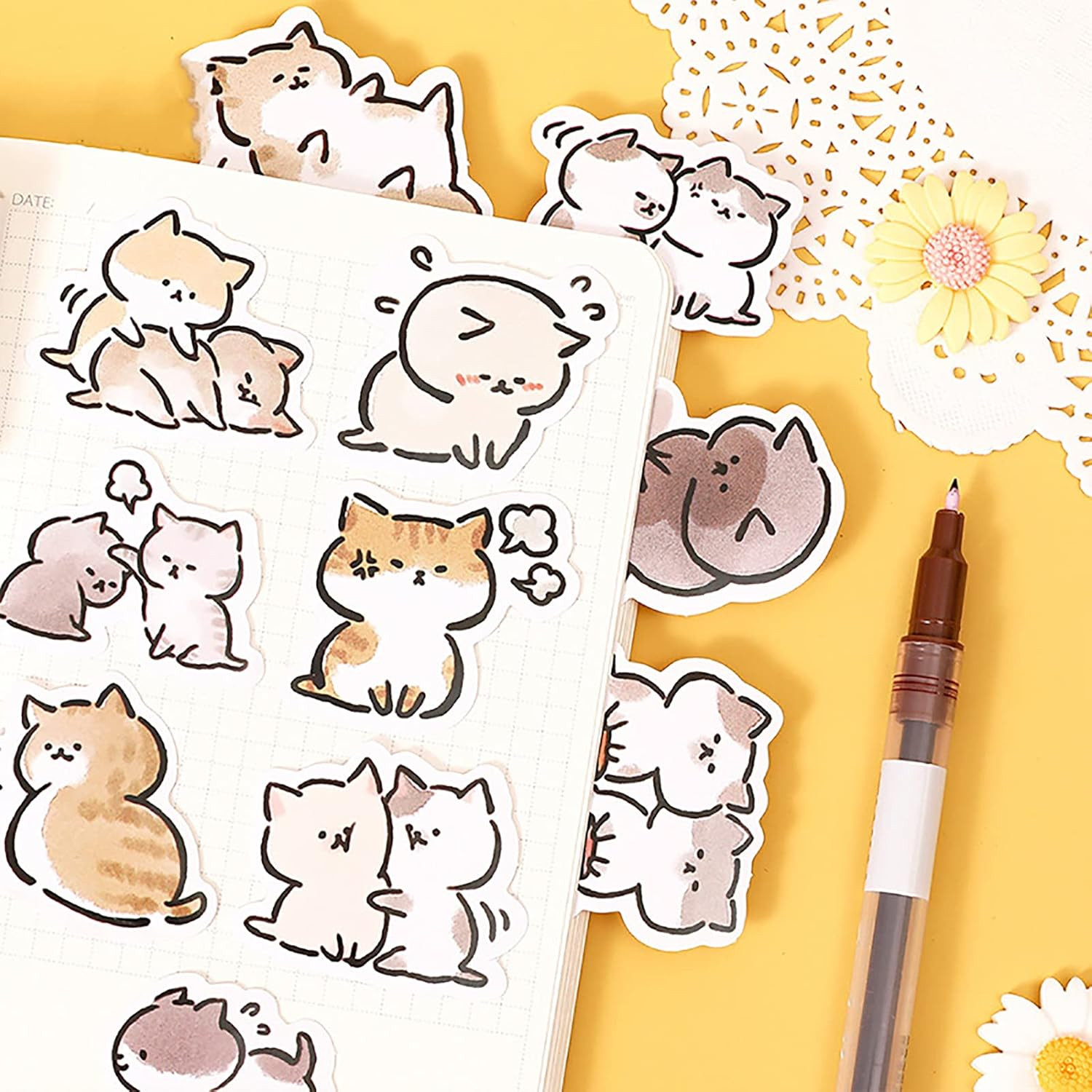 Small Size Laptop Stickers, 45Pcs Boxed DIY Cute Pets Animals Stickers for Lapt