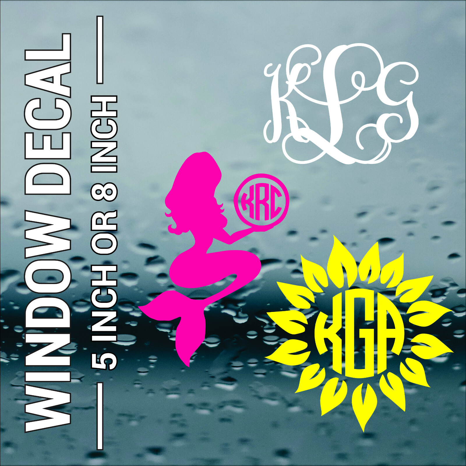 Monogram Initial Decals for Phone, Tumbler, Car Decals. 30 Designs