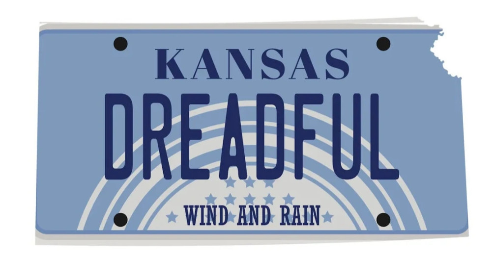 JERRY GARCIA BAND Kansas Dreadful Wind And Rain Sticker *NEW* Measures 3 x 1.5"