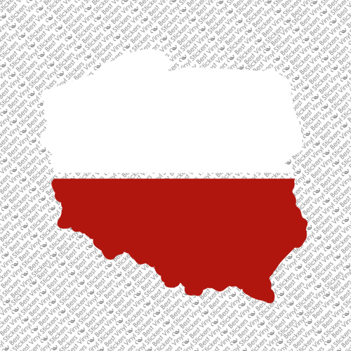 POLAND TWO COLOR COUNTRY MAP PROUD POLISH FLAG EUROPE VINYL DECAL STICKER (P-01)