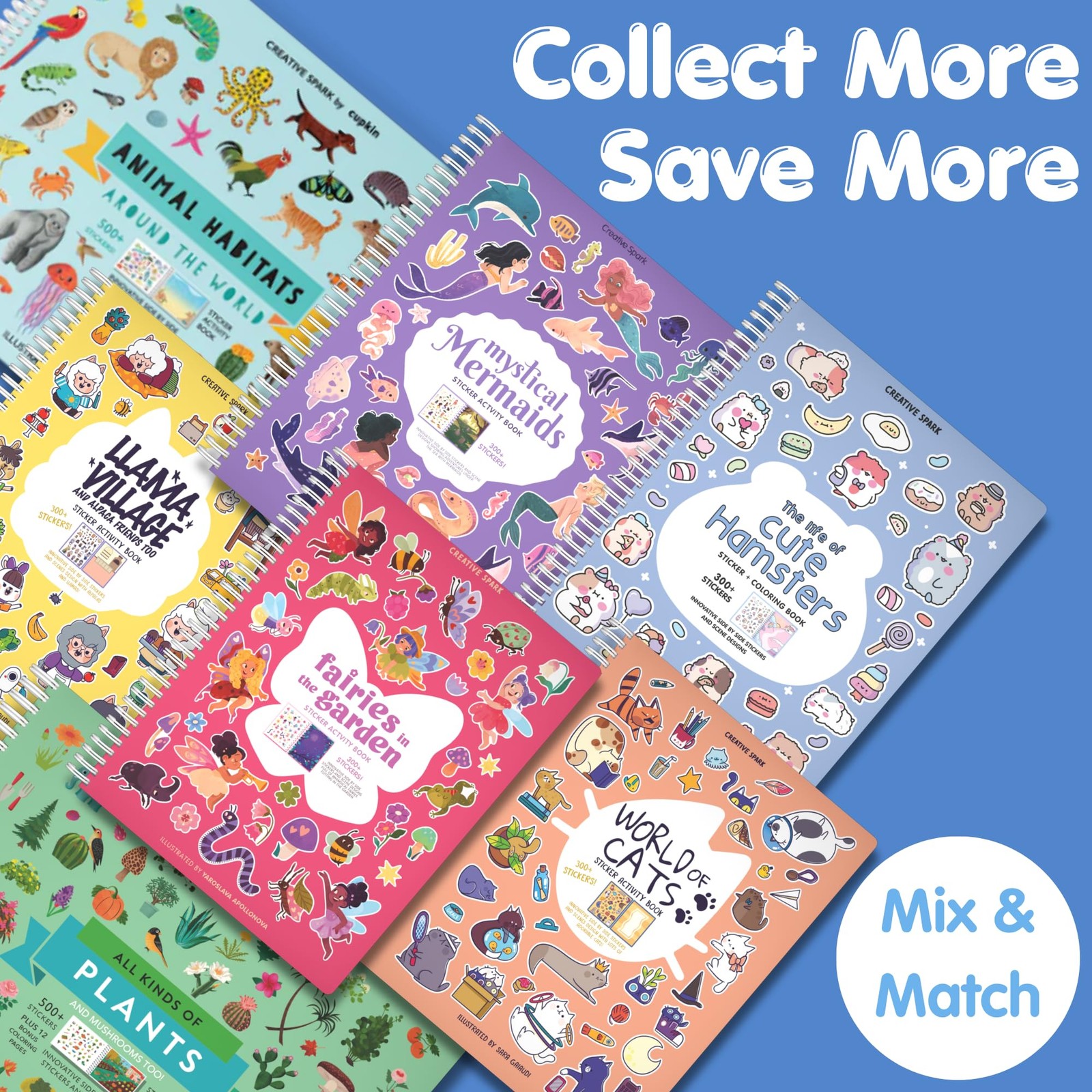 CUPKIN All Around Town 500+ Sticker Book 12 Coloring Pages 12 Scenes Ages 2-8