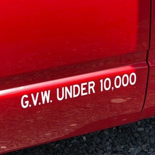 2 Pack GVW UNDER Vinyl Decals Gross Vehicle Weight Truck DOT Label Die Cut