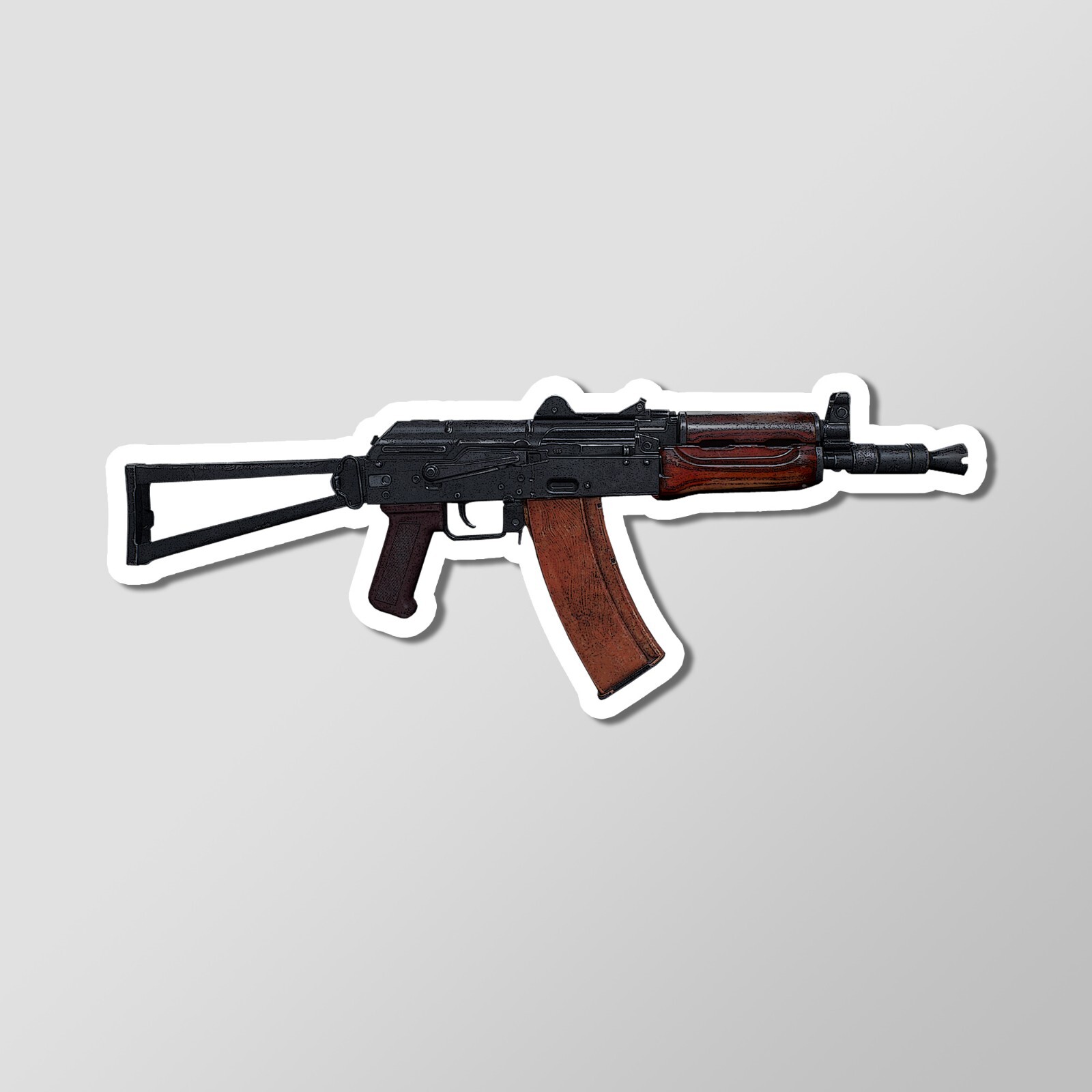 AKS-74U Classic Rifle Art – Laptop Sticker Vinyl Decal 4" Wide