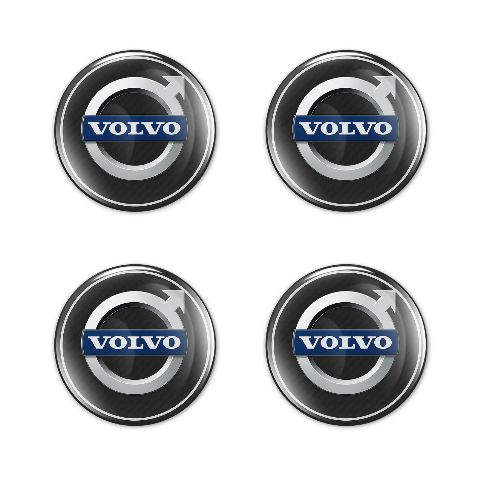 Volvo Decals Stickers Glossy 4pcs Epoxy Rim Wheel Badge Center caps 15- 100mm