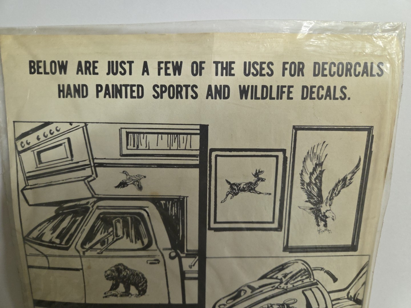 Vintage 1970's NOS Hand Painted Sports And Wildlife Decals W-18 PORPOISE 10×17