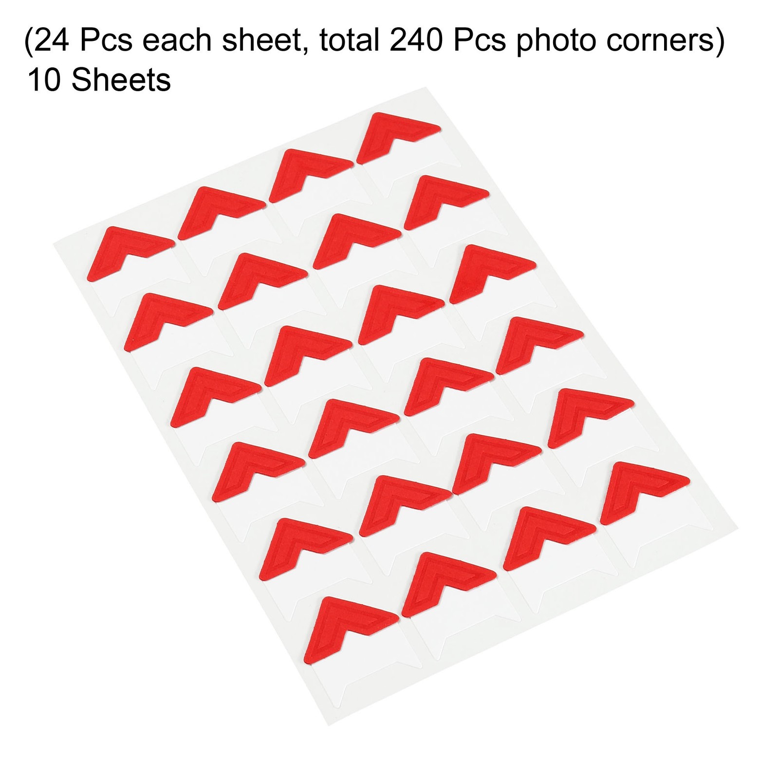 10Sheets/240Pcs Photo Corners Adhesive DIY Picture Mounting Sticker Red