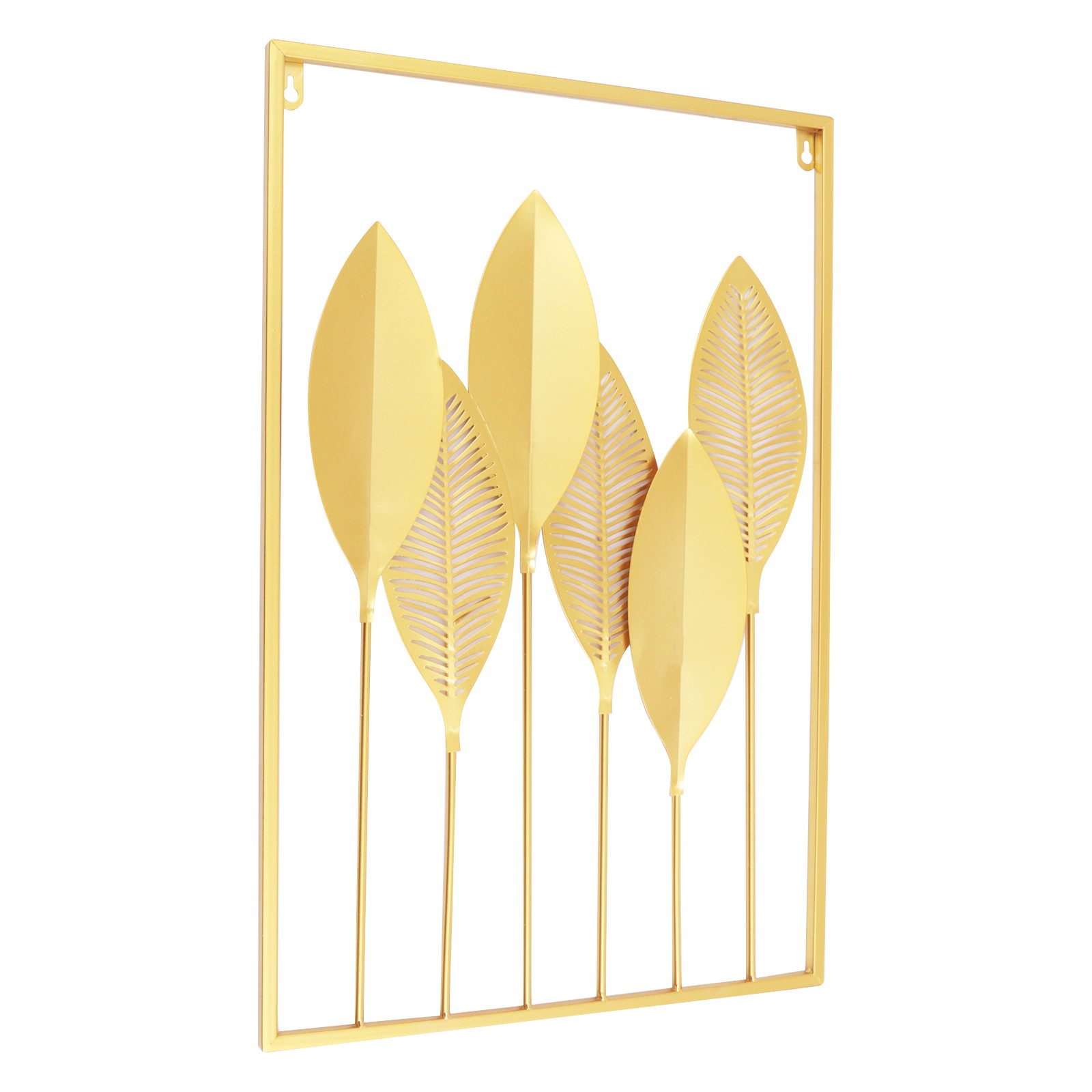 Metal Wall Art for Living Room, Large Leaf Frame Accent Leaves Wall Decor Home