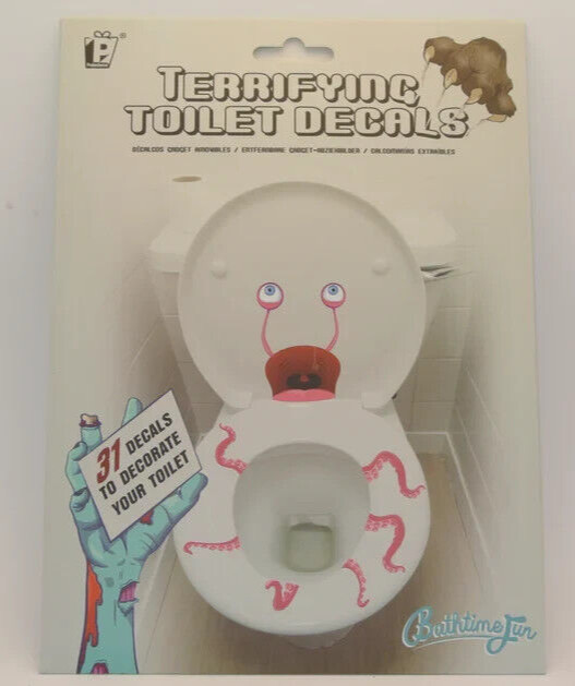 Halloween Prank Peelable TERRIFYING TOILET DECALS 31 Stickers in Package SEALED