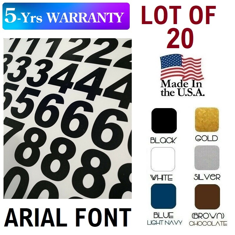 LOT of 20 – Arial Font Self Adhesive Mailbox Numbers , Door, Locker, Truck