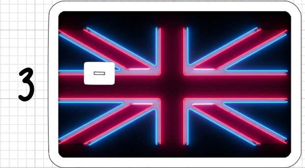 Union Jack Flag Credit Debit ATM Card Skin Sticker Art England Europe Lion Neon