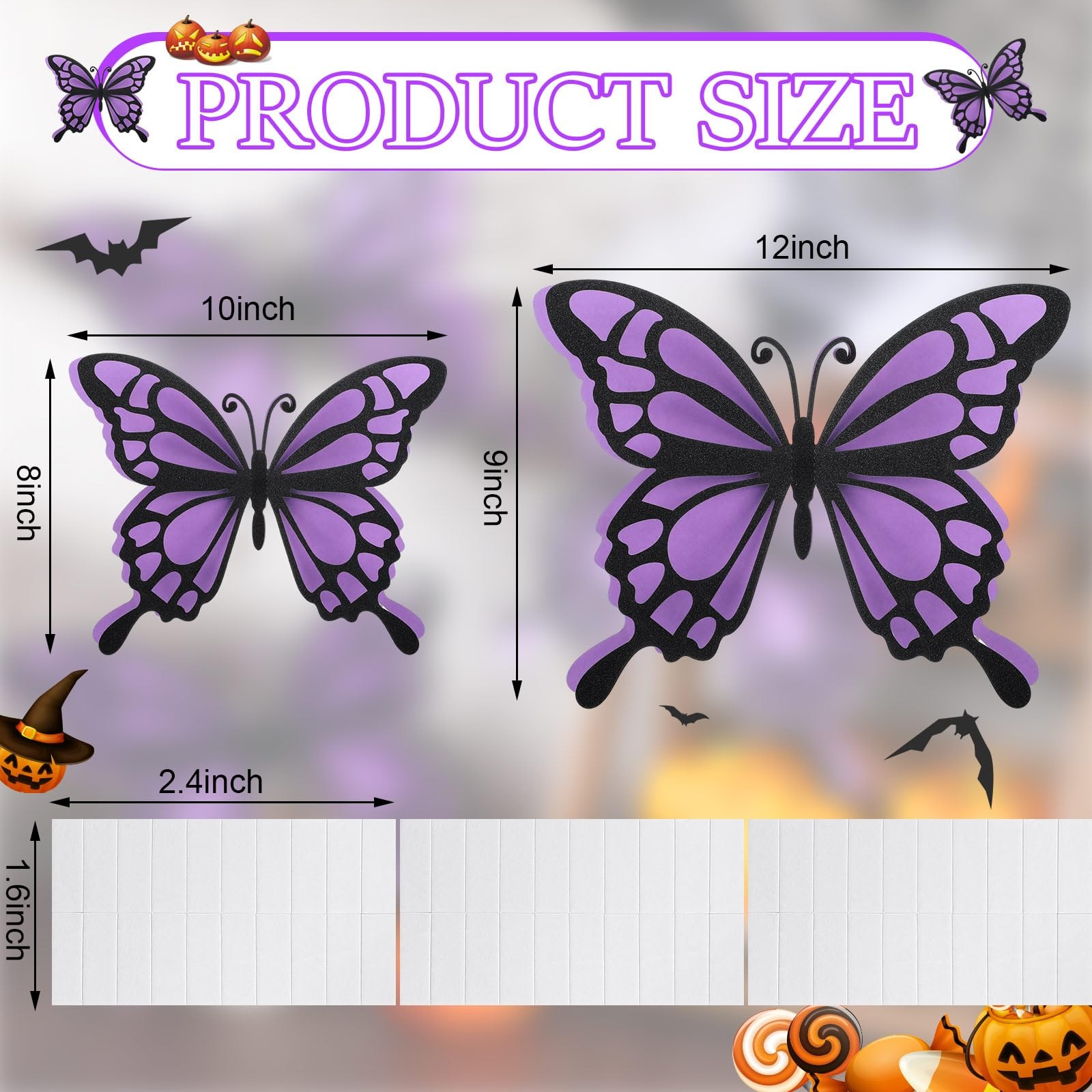 12 Pcs 3D Large Butterfly Party Decoration 12 Inch 10 Inch Big Butterfly Cent…