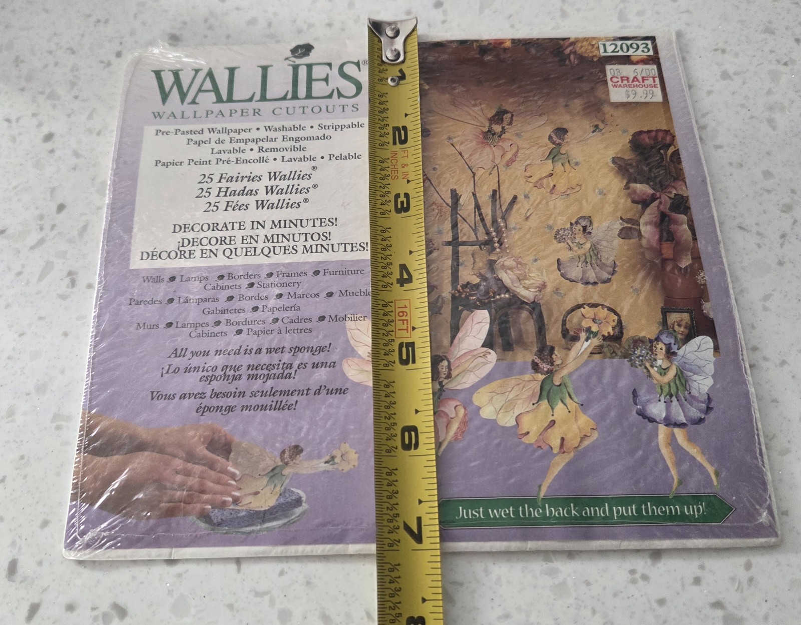 WALLIES Wallpaper Cutouts 25 Fairies New in Package Pre-pasted Wallpaper NOS