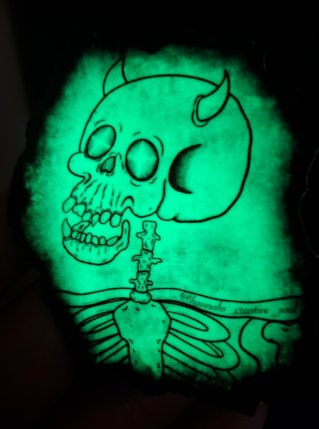 Glow In The Dark Zombie Skeleton Horned Demon Creepy Starry Eyed Vinyl Sticker