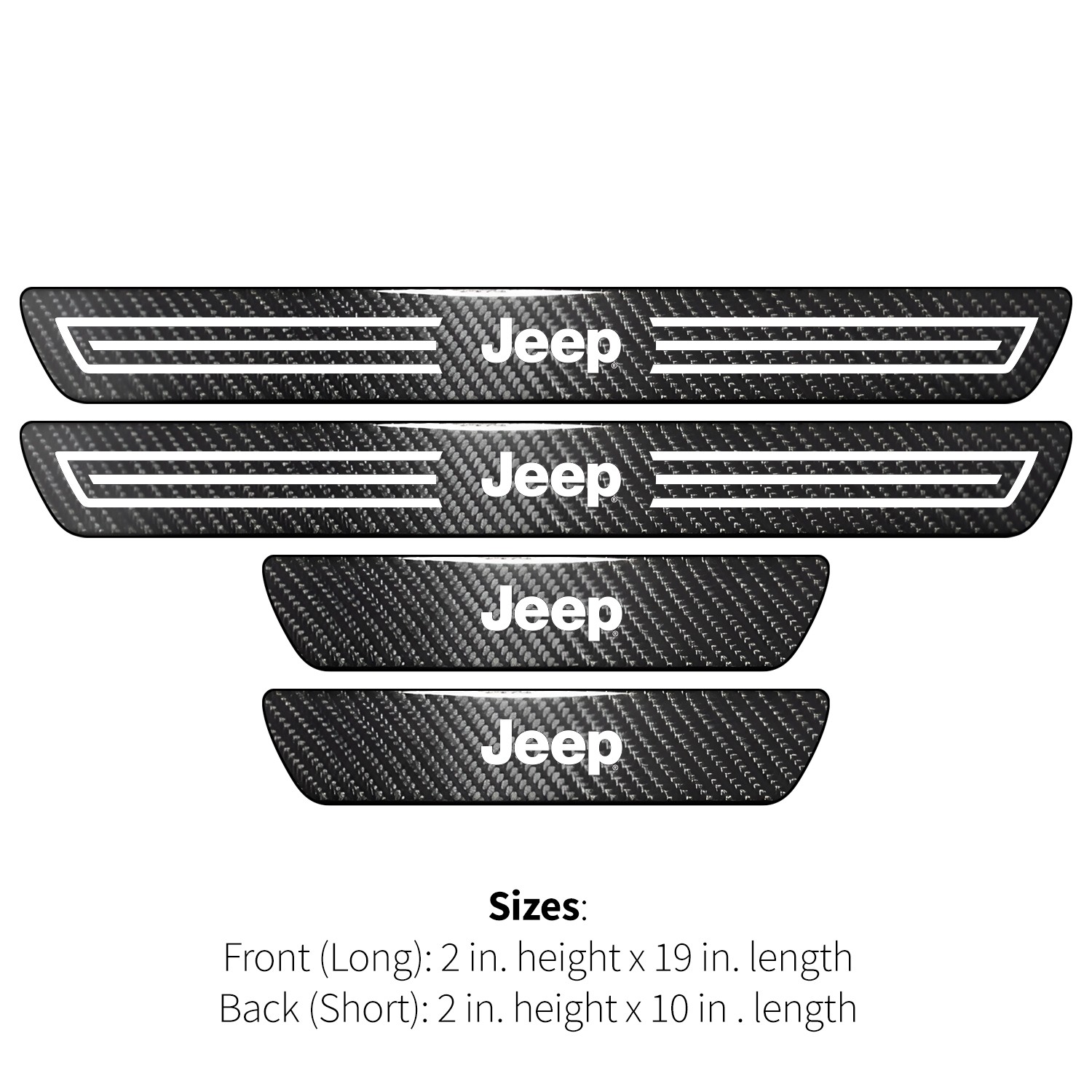 Jeep X-Large Black Carbon Fiber 4 Pcs Universal Door Sill Plates
