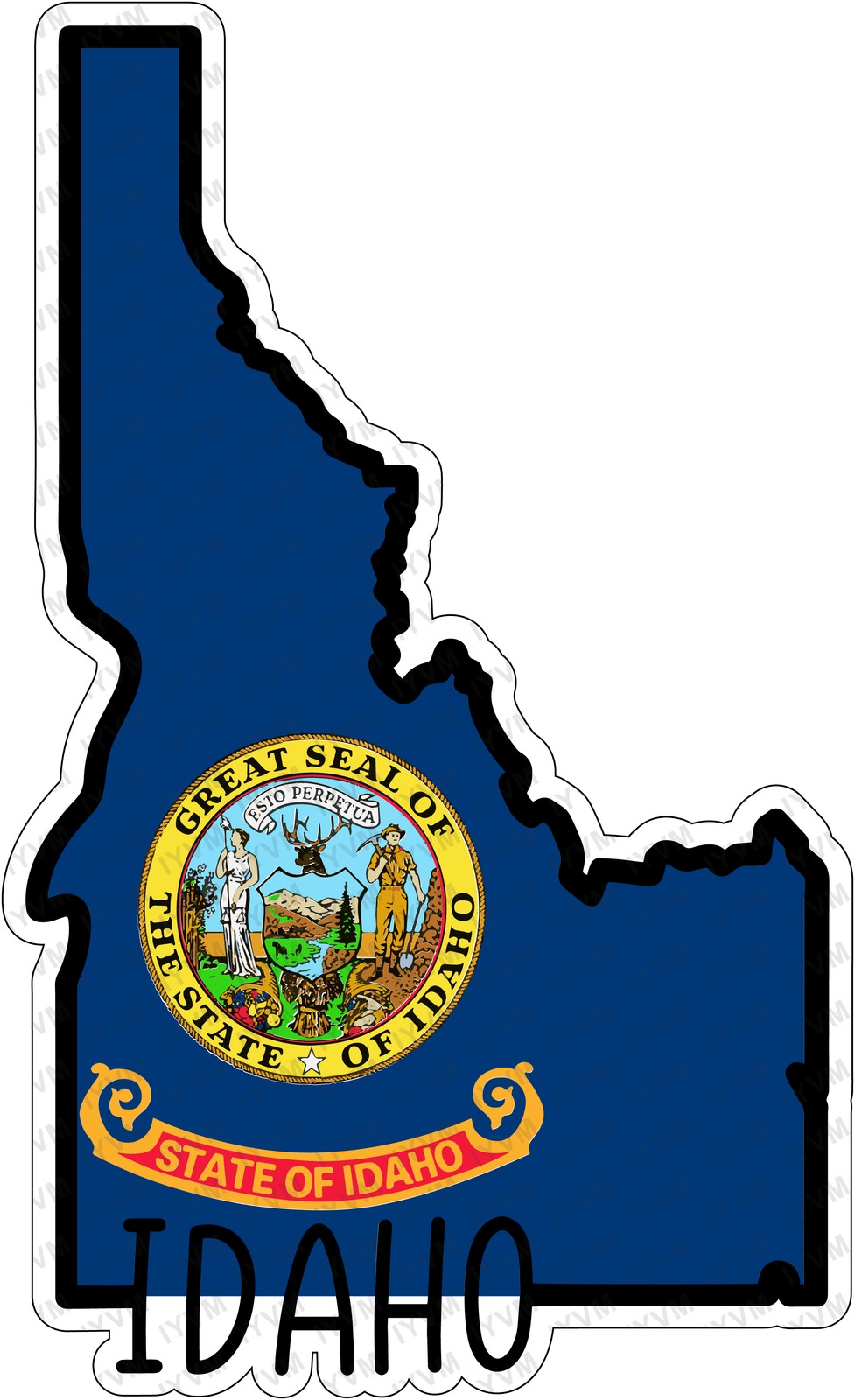 State of Idaho Flag Map Sticker Decal USA Idaho State
