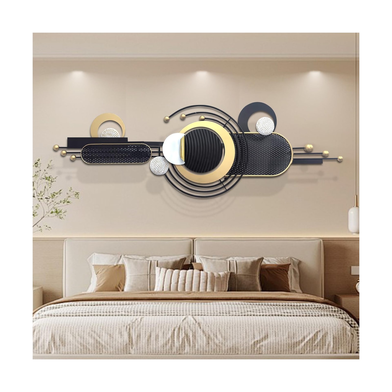 Wall Art ,Modern Creative Geometric Circular Metal Wall Sculptures, 58"×18"
