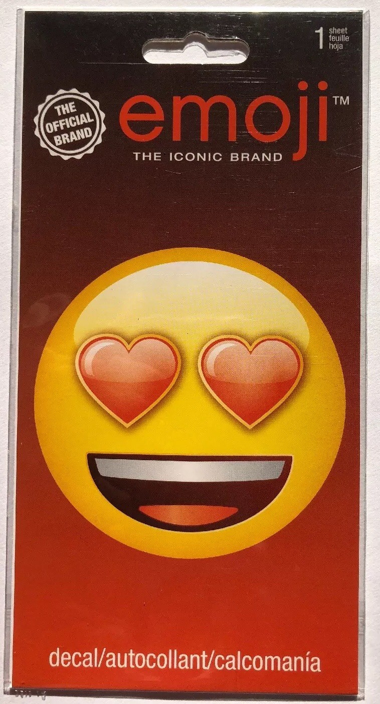 LOVE EMOJI Decal/Sticker(1pc) 3-3/4”Dia.Sandylion•Wall•Car •Window•Smile•Hearts