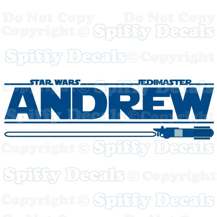 STAR WARS PERSONALIZED CUSTOM NAME LIGHTSABER Boys Vinyl Wall Decal Jedi Master
