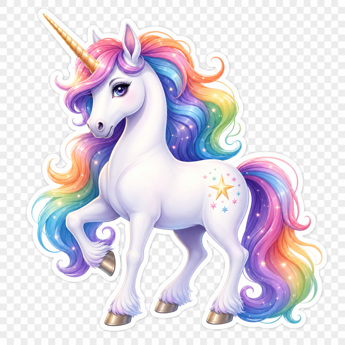 3 inch Rainbow Unicorn Sticker Cute Magical Fantasy Vinyl Decal Kawaii