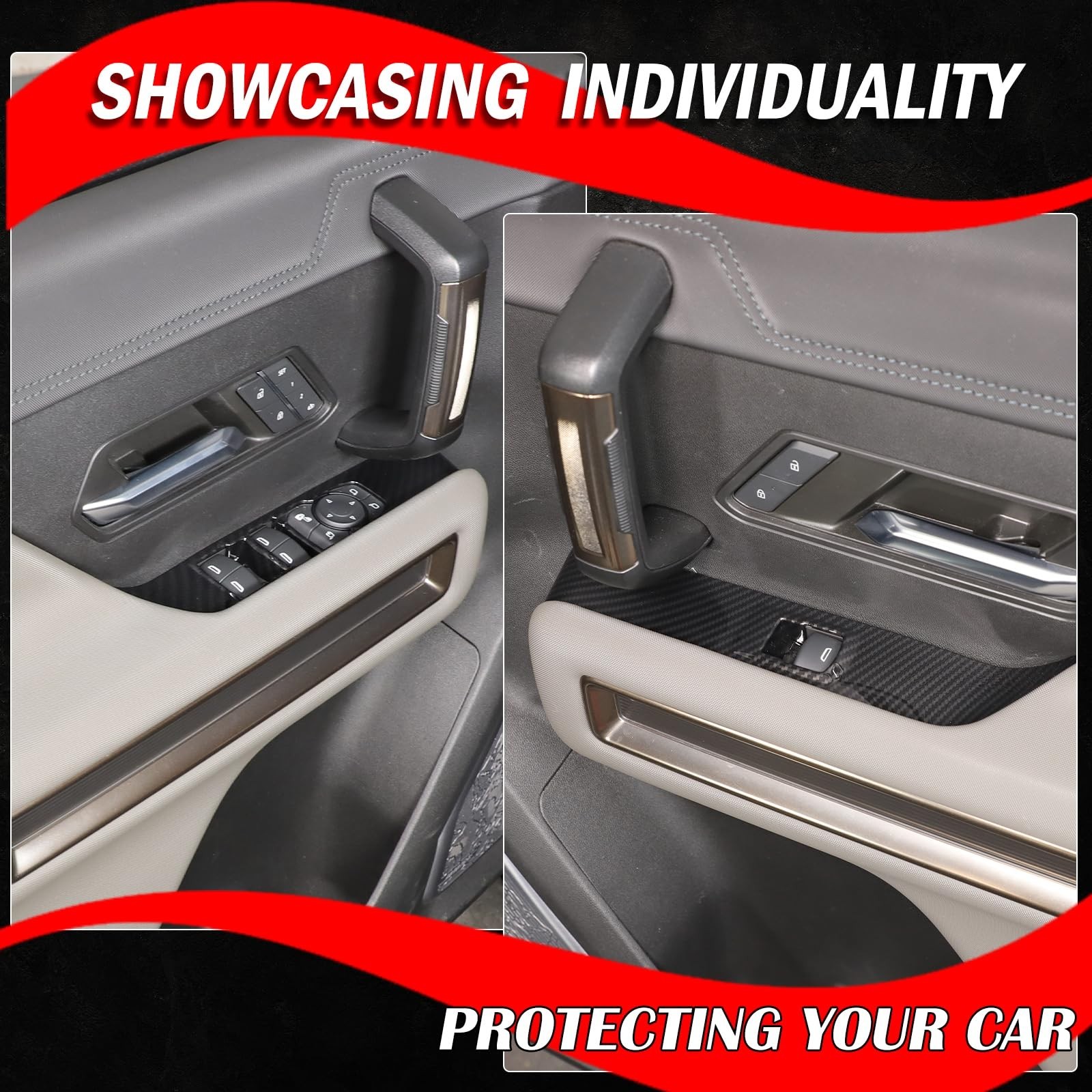 for Hummer EV Set of 8 Car Interior Door Panel Trim Sticker and Window Glass …