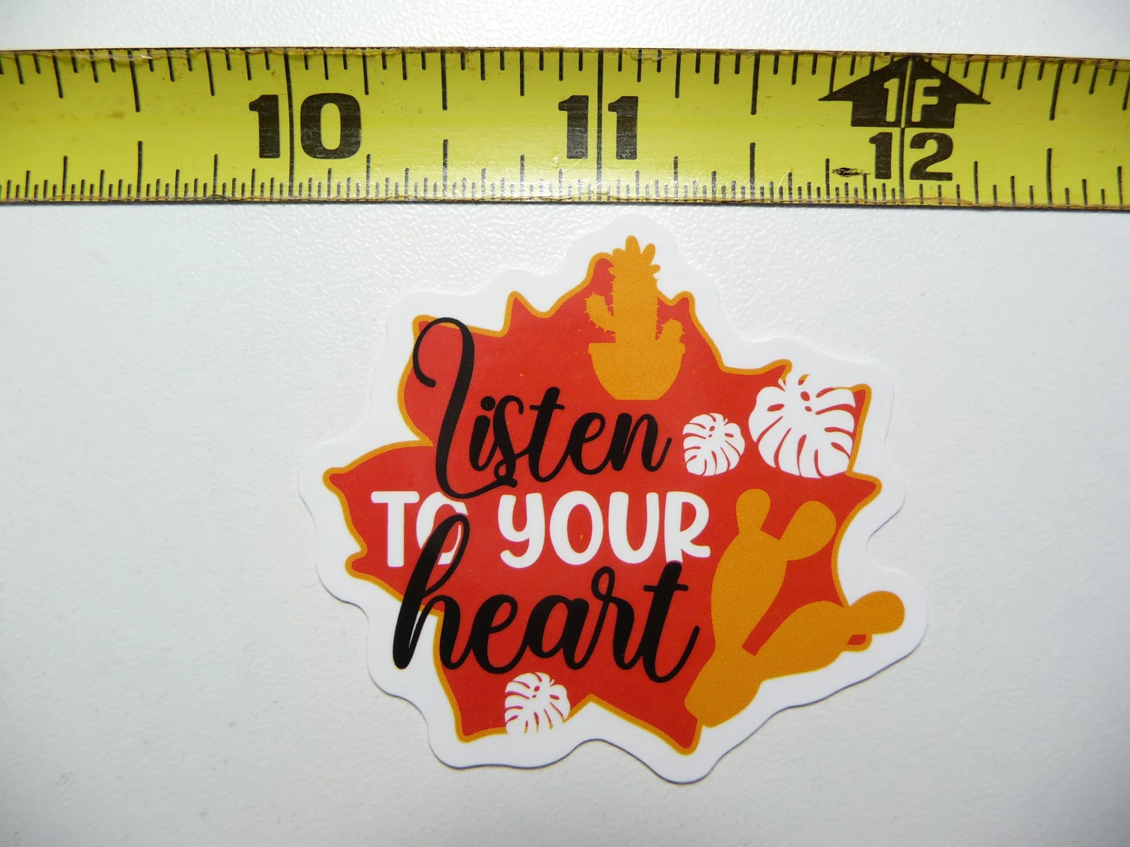 LISTEN TO YOUR HEART CACTUS SMALL STICKER DECAL MOTIVATIONAL POSITIVE ATTITUDE