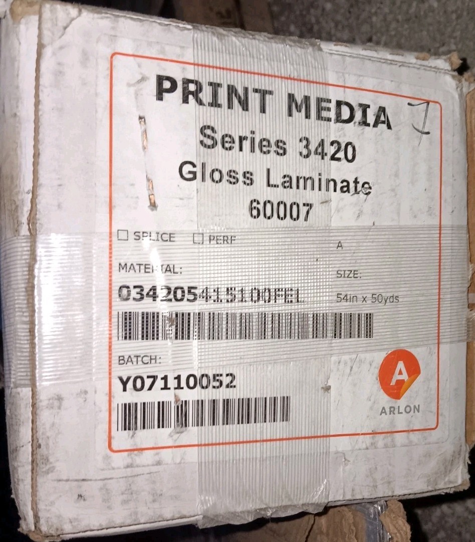 ARLON Print Media Series 3420 Gloss Laminate 60007, 54" X 50 YDS