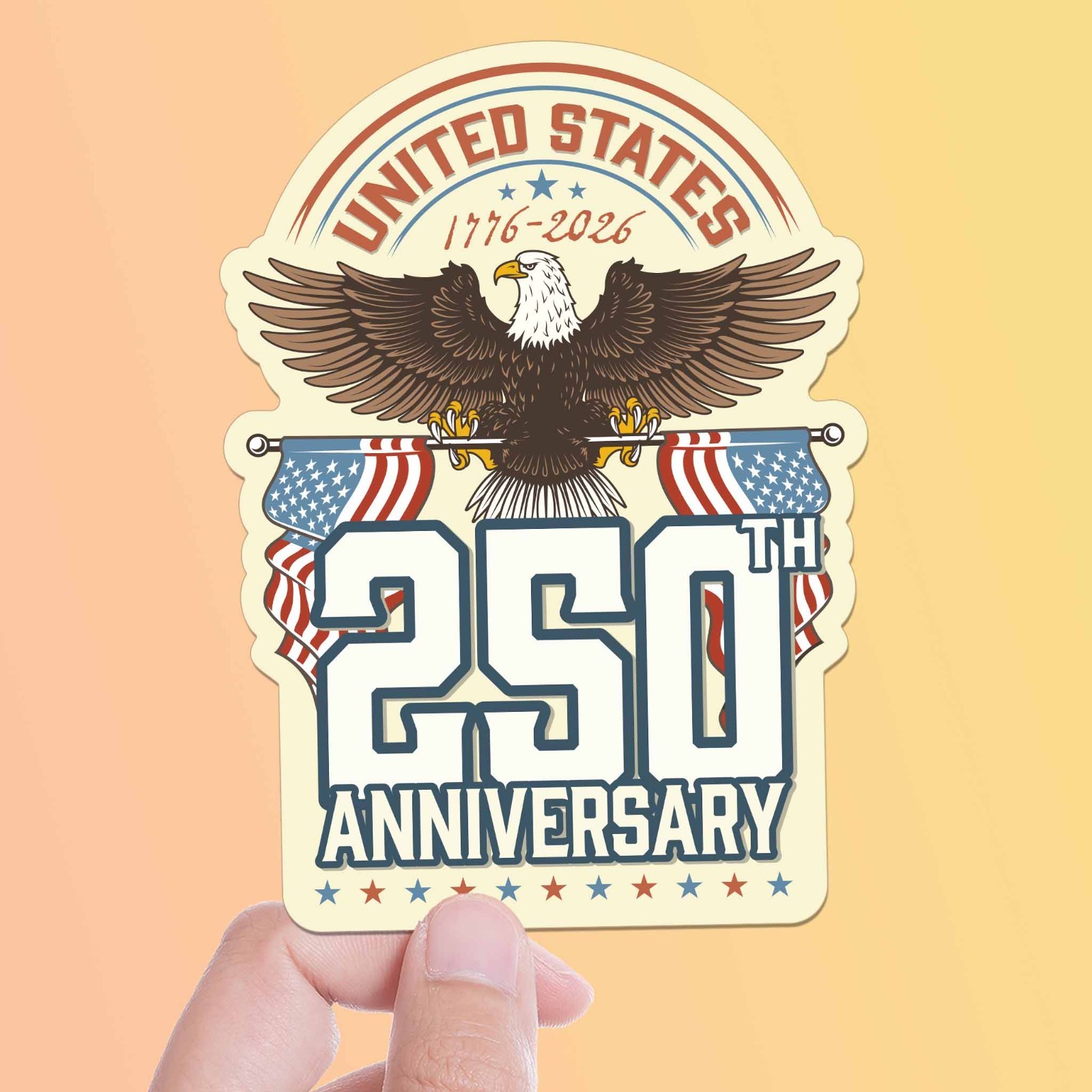 America's 250th Anniversary Eagle Sticker – Cool 2026 Patriotic USA Decal