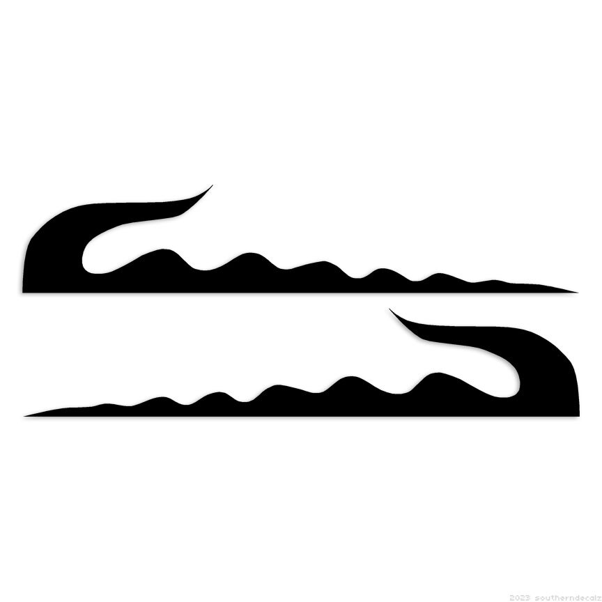 Pinstripe Set Pair Waves – Decal Sticker – Multiple Colors & Sizes – ebn7447
