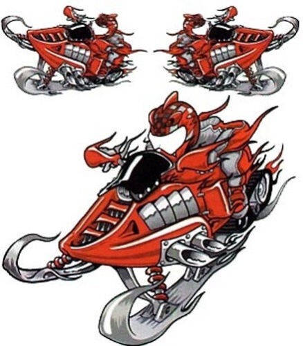 NEW LETHAL THREAT RED FIRE SLED SNOWMOBILE DECAL STICKER 6"x6" LT88026