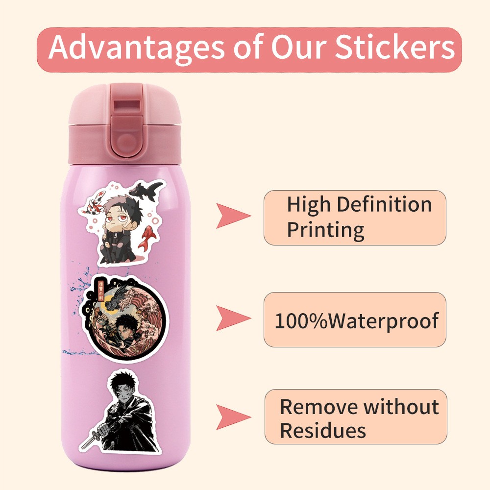 110Pcs Kagurabachi Stickers for Kids Teens Girls Scrapbooking Water Bottles