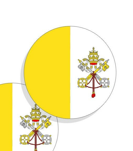 Vatican City Flag Stickers Flag Decals Round Indoor Outdoor 4 Circles