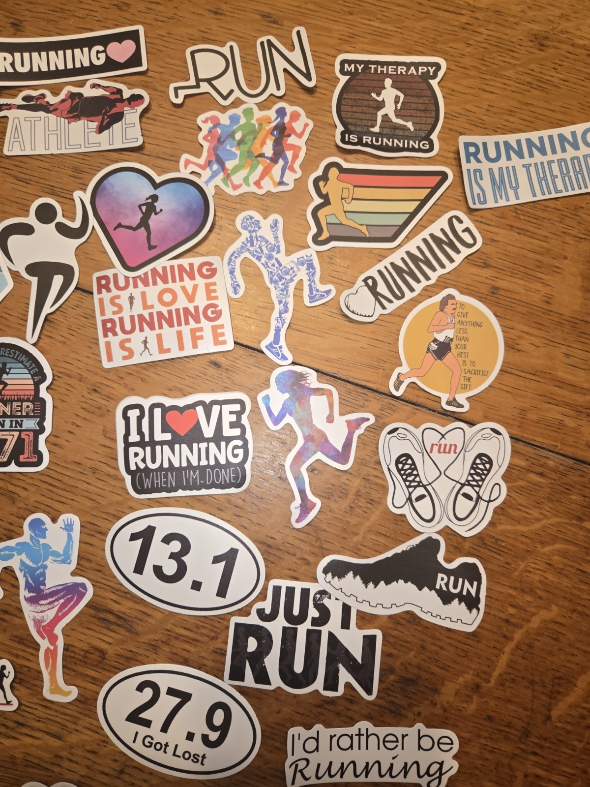 Assorted Running Stickers For Waterbottles: 52 Piece