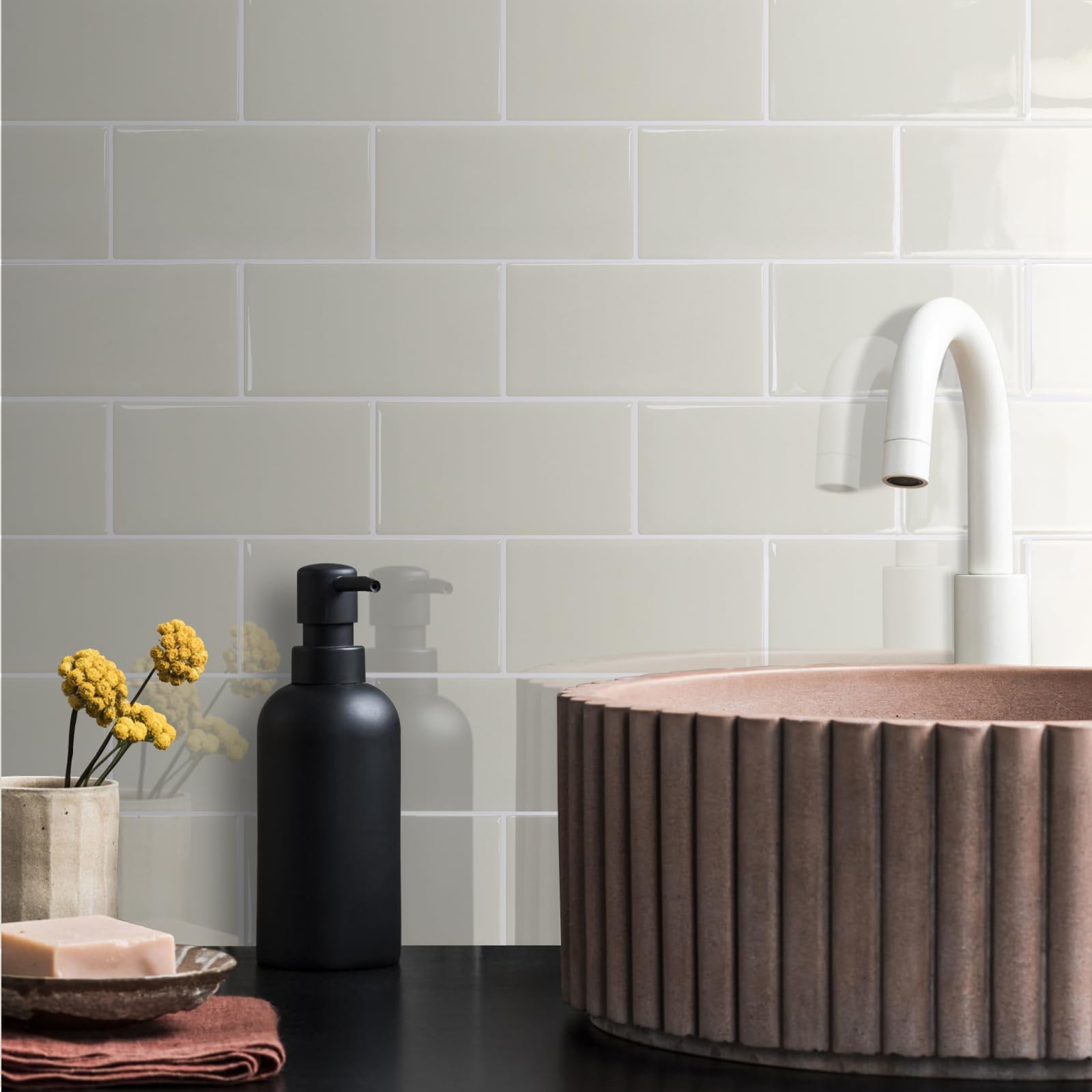 10-Sheet Subway Tile Peel and Stick Backsplash, Self Adhesive Vinyl Wall Tile…
