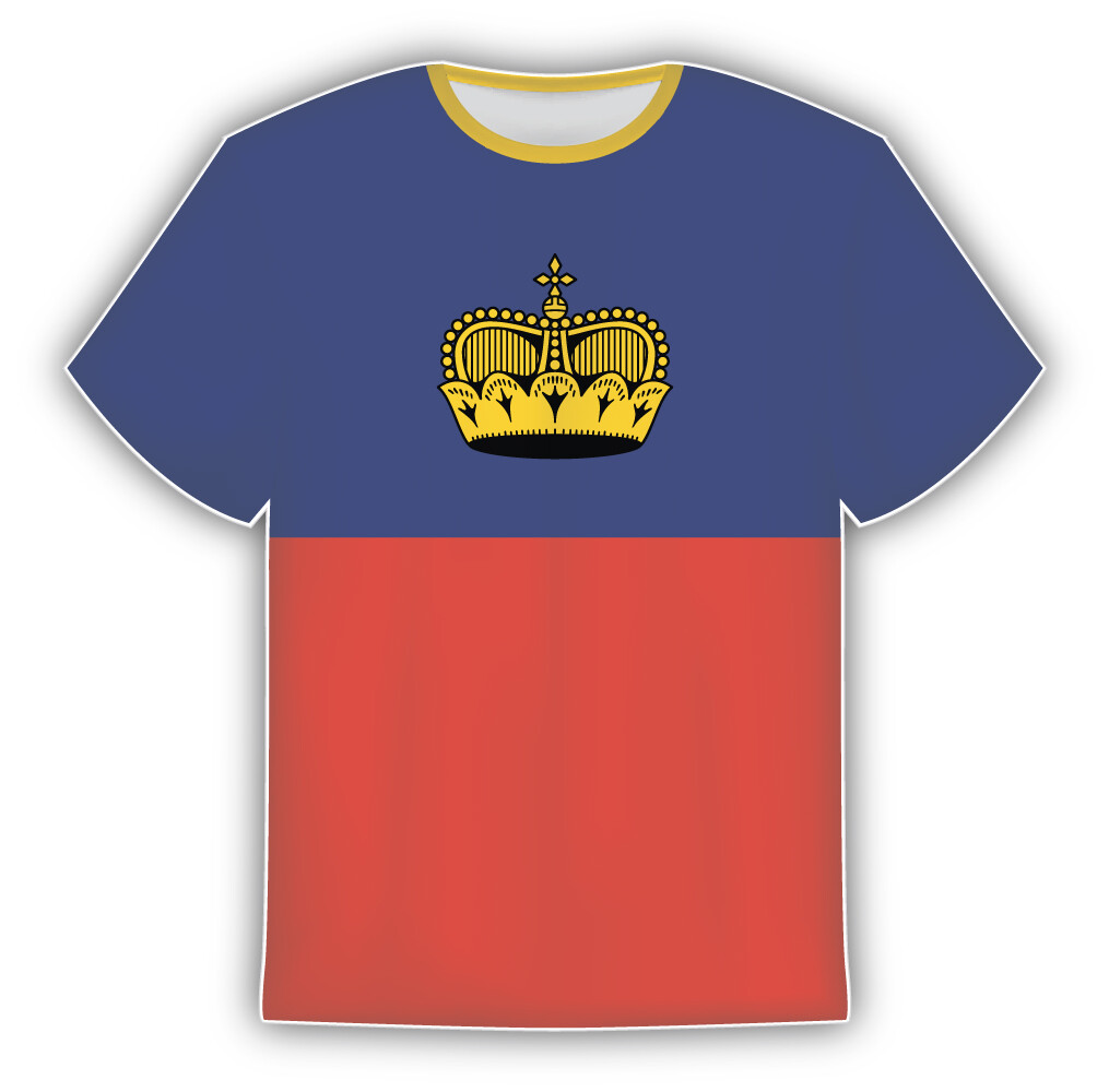 Liechtenstein Flag Sticker In The Form Of T Shirt Vinyl Sticker Decal