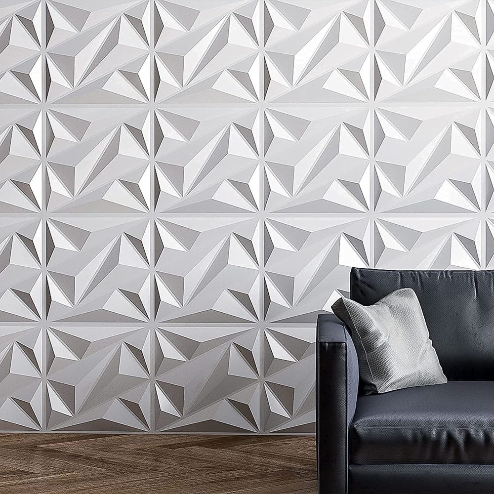 12pcs 3D PVC Wall Panels Wallpaper Fireproof Waterproof Cover to 35 Sq.ft